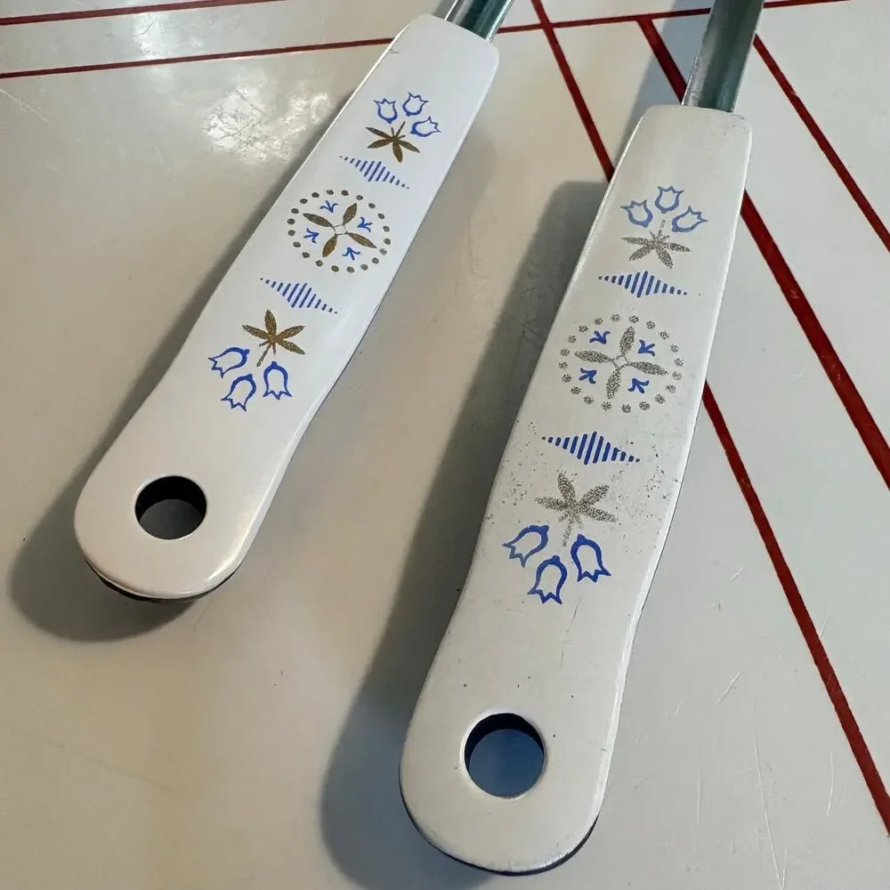 Vintage EKCO USA Ladle & Meat Fork Set Floral Handles